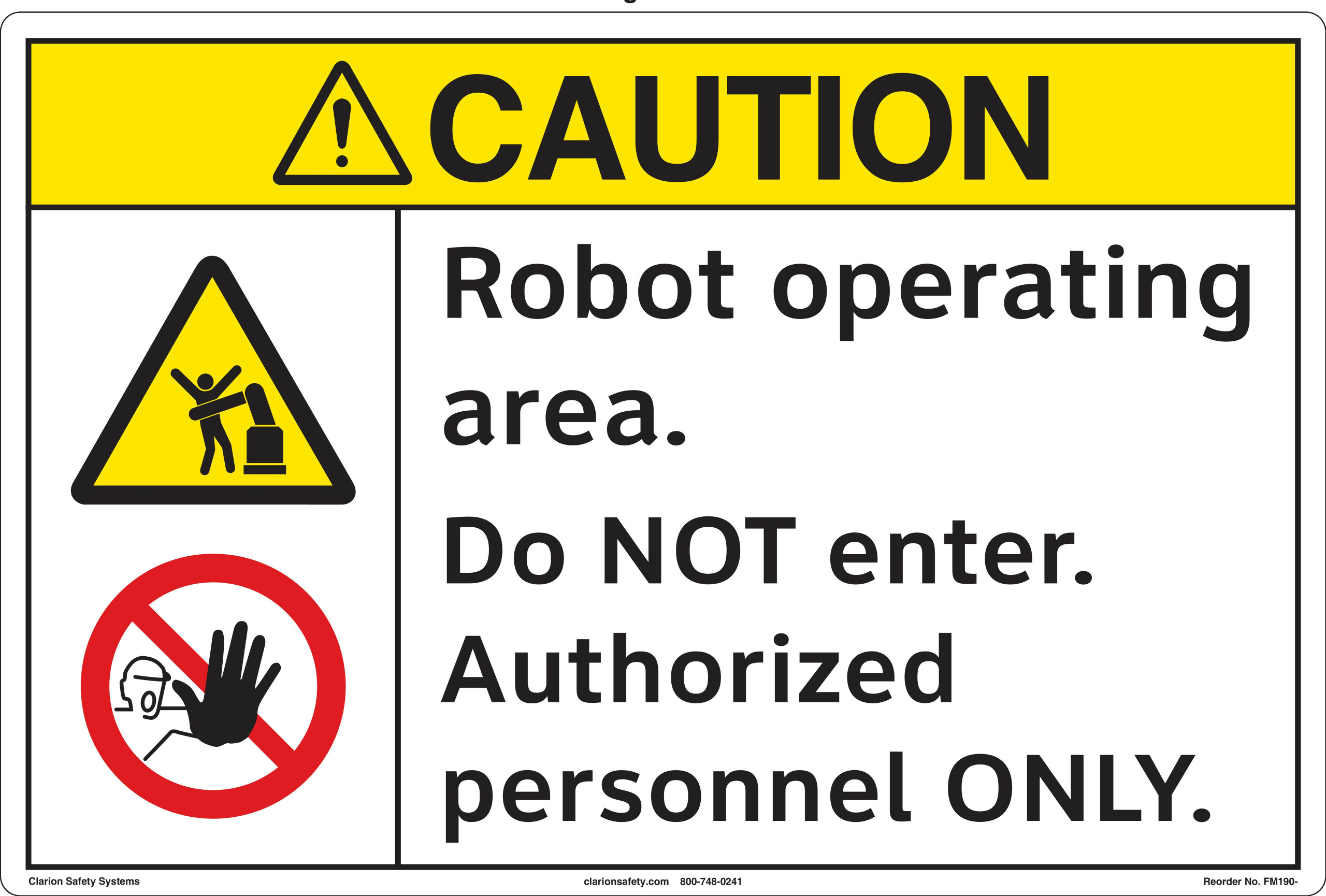 Caution/Robot moves without warning. Keep AWAY (FM190-) | Clarion ...