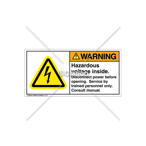 Warning/Hazardous Voltage Inside Label (H6010-478WHPI)