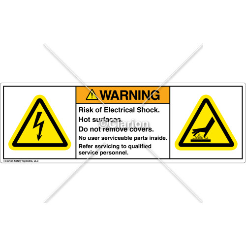 Warning/Risk of Electrical Shock Label (H6010/1024-286WHPL)