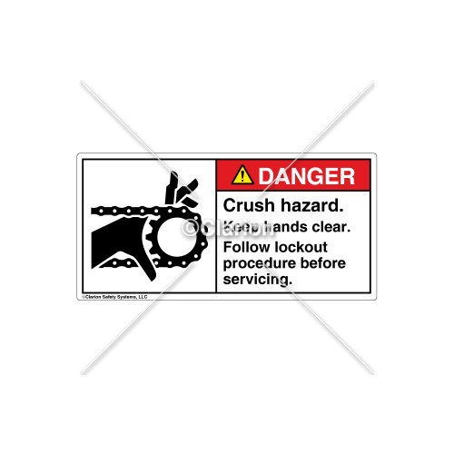 Danger/Crush Hazard Label (1012-31DHPL Wht)