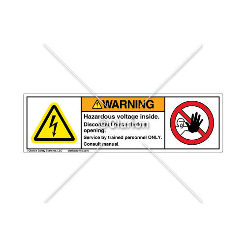 Warning/Hazardous Voltage Inside Label (C26671-01)