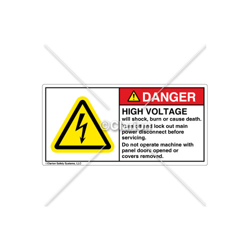 Danger/High Voltage Label (H6010-355DHPJ)