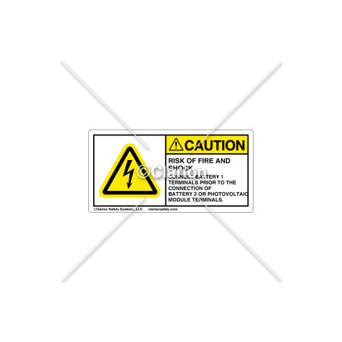 Caution/Rish of Fire and Shock Label (C5758-20)