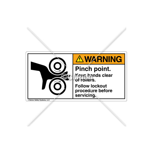 Warning/Pinch Point Label (1018-82WHPK Wht)