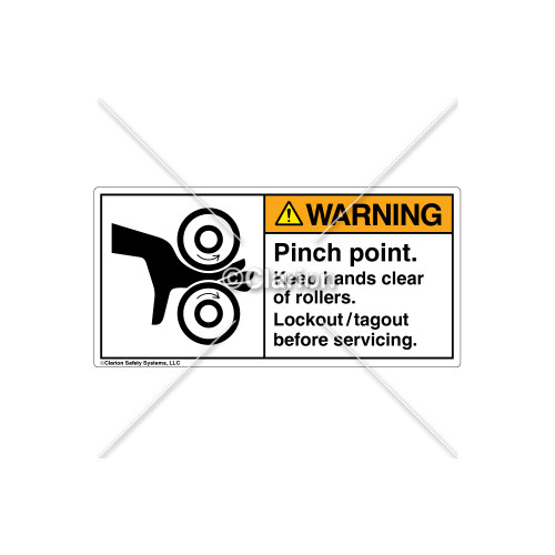 Warning/Pinch Point Label (1018-M6WHPK Wht)