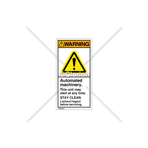 Warning/Automated Machinery Label (H6014-GCWVPK)