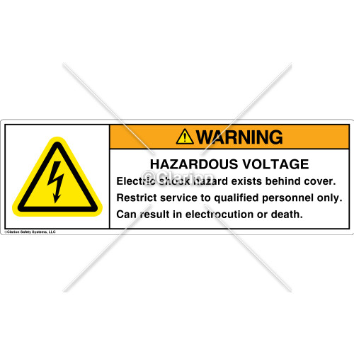 Warning/Hazardous Voltage Label (H6010-876WHPT)