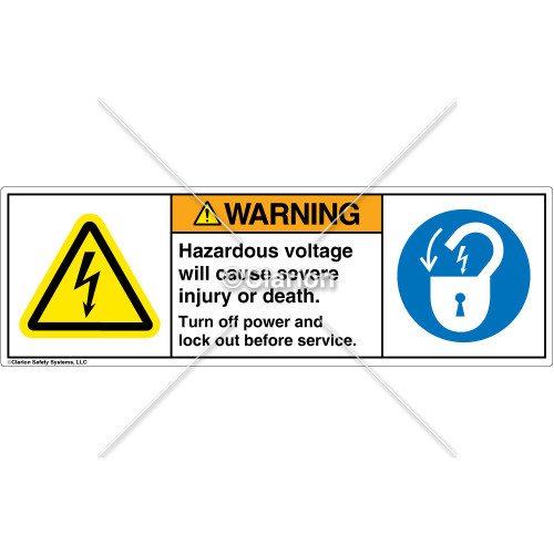 Warning/Hazardous Voltage Label (H6010/6011-4LWHPU)