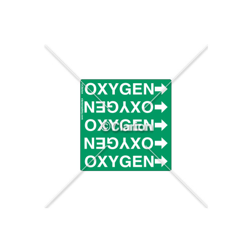 OXYGEN - Pipe OD  3/8 in. to 3/4 in. Label (PSMG-PE6GP1A)