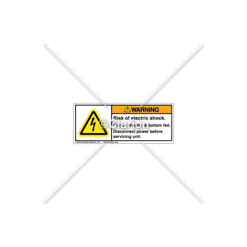 Warning/Risk Of Electric Shock Label (H6010-W52WHPI)