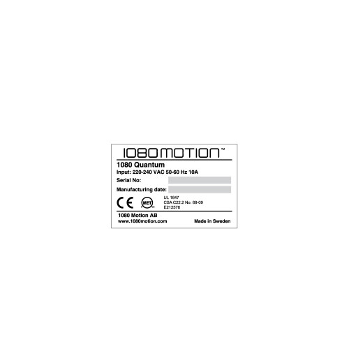1080 Motion Data Plate Label (C30609-06)