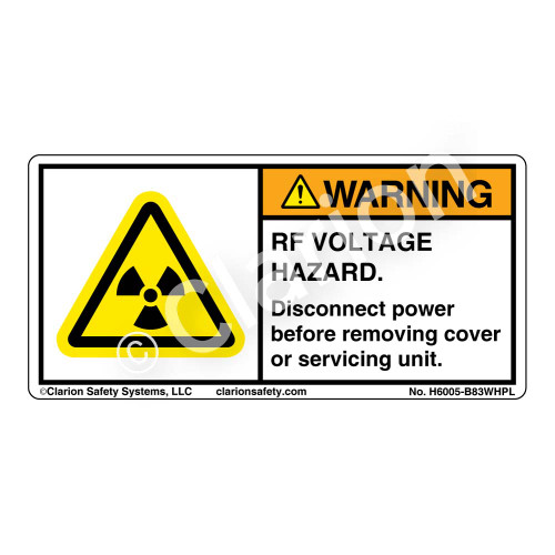 Warning/RF Voltage Hazard (H6005-B83WHPL)