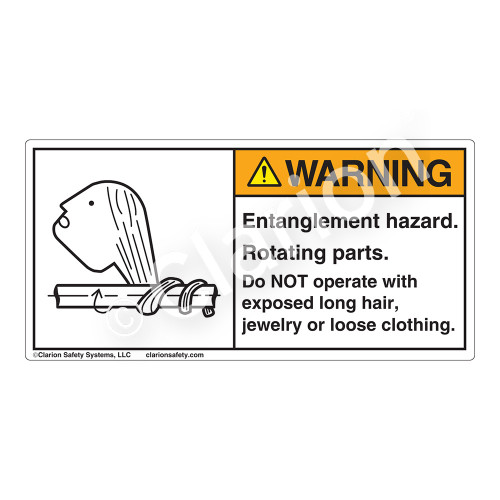 Warning/Entanglement Hazard Label (3022-28WH)
