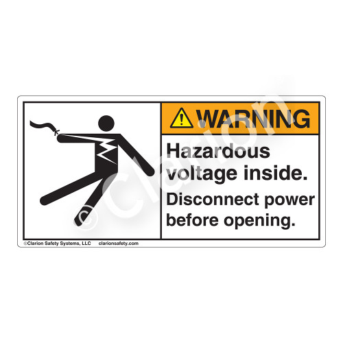 Warning/Hazardous Voltage Label (5025-H3WHP)