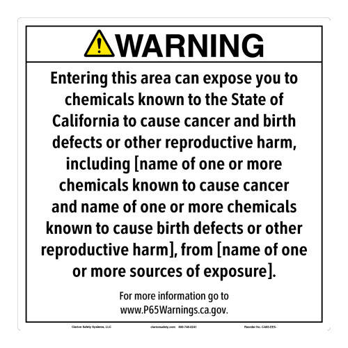 CA Prop 65 Environmental Exposure Sign (CA65-EE5-)