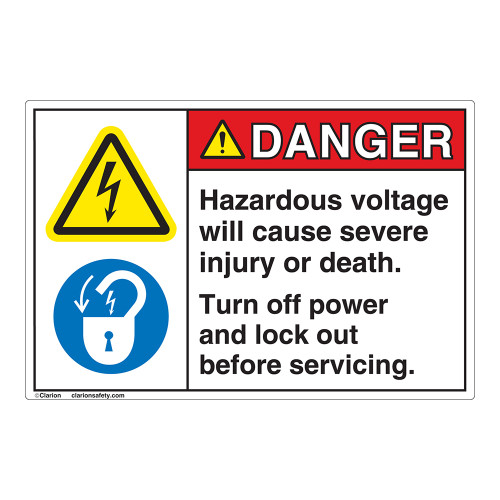 Danger Hazardous Voltage Label (EMC 11)