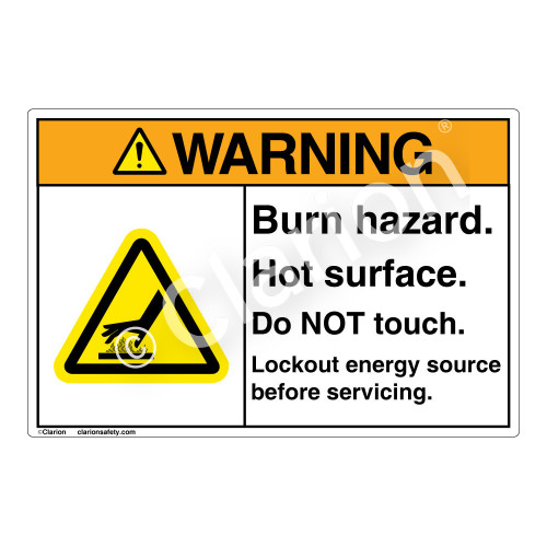 Warning Hot Surfaces Label (EMC 34)