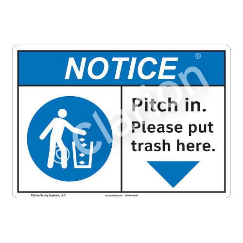 Notice Pitch In Sign (F1128-)