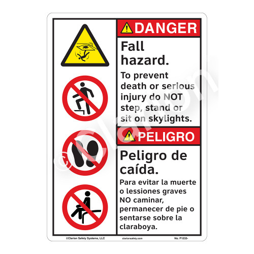 Danger/Fall Hazard Sign (F1232-)