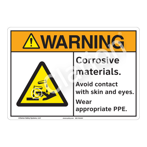 Warning/Corrosive Materials Sign (F1243-)