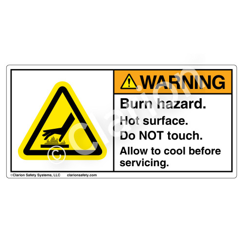 Warning/Hot Surface Label (H1024-6AWH)