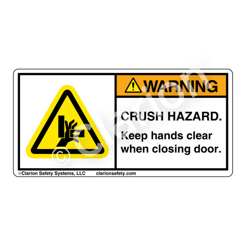 Warning/Crush Hazard Label (H1042-X61WH) Warning/Crush Hazard Label (H1042-X61WH)