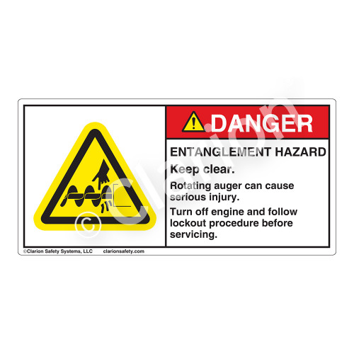 Danger/Entanglement Hazard Label (H1050-M25DH)