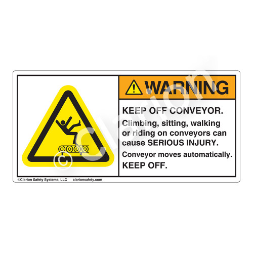 Warning/Keep Off Conveyor Label (H5016-H77WH)