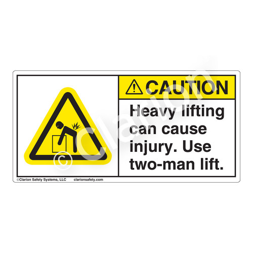 Caution/Heavy Lifting Can Label (H5101-AY3CH)