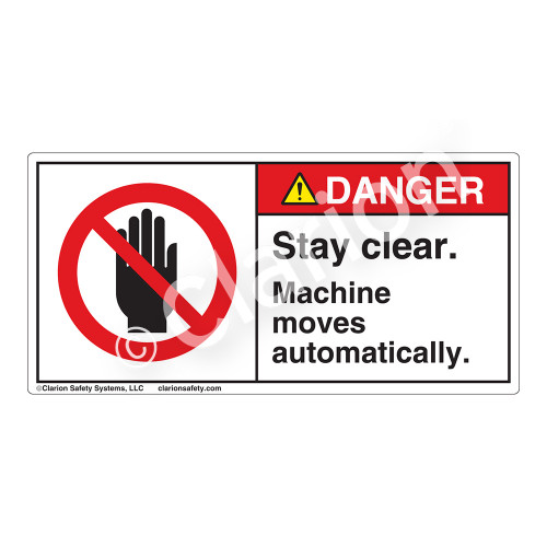 Danger/Stay Clear Label (H6008-86DH)