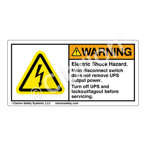 Warning/Electric Shock Hazard Label (H6010-C76WH)