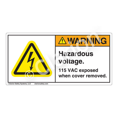 Warning/Hazardous Voltage Label (H6010-M91WH)