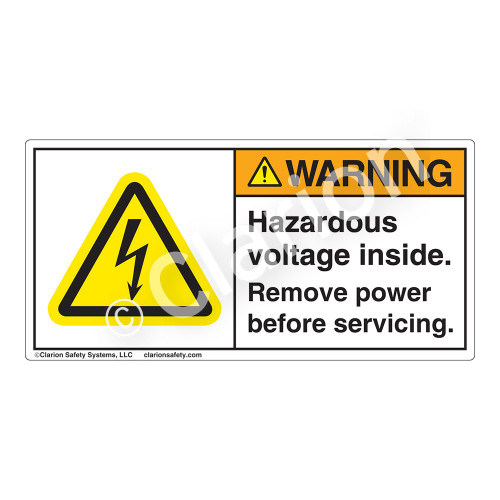 Warning/Hazardous Voltage Label (H6010-Y9WH)