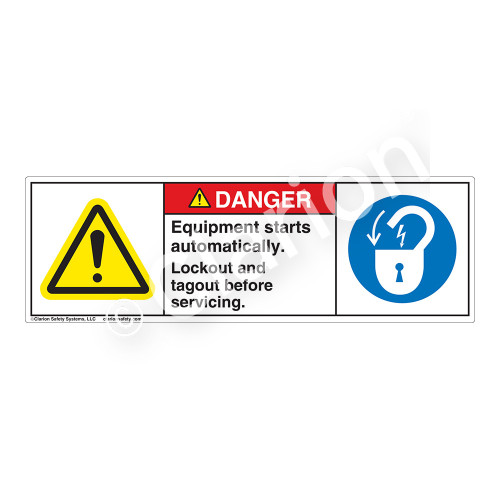 Danger/Equipment Starts Automatically Label (H6014/6011-PNDH)
