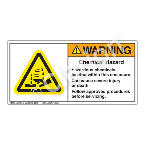 Warning/Chemical Hazard Label (H6023-BMWH)