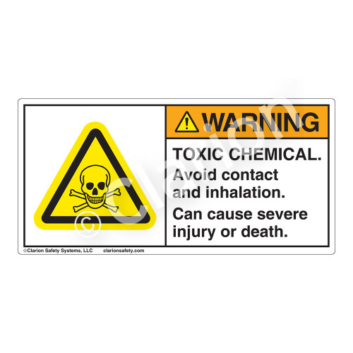 Warning/Toxic Chemical Label (H6024-ASWH)