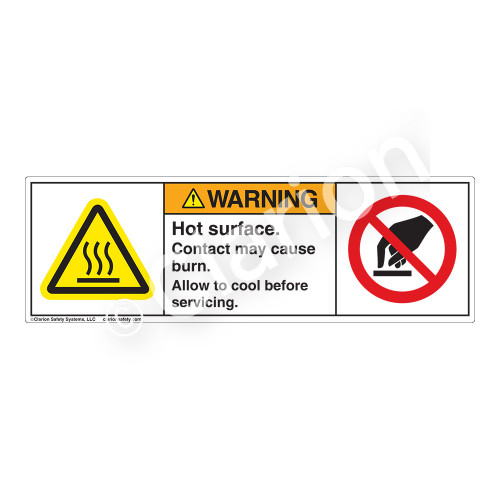 Warning/Hot Surface Label (H6043/6053-B)