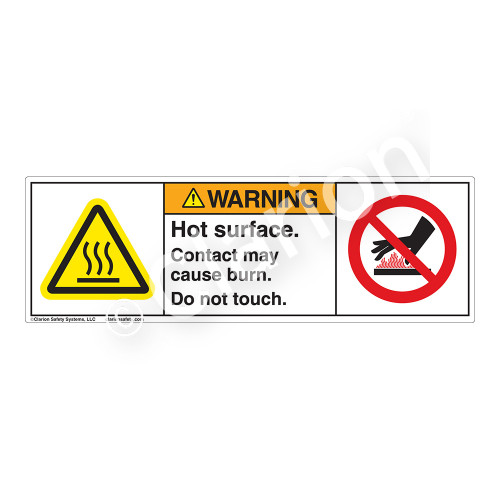 Warning/Hot Surface Label (H6043/6165-M)