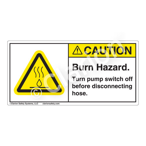 Caution/Burn Hazard Label (H6068-GYCH)