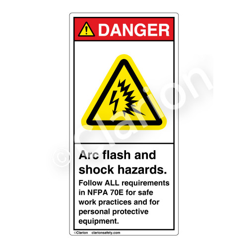 Danger/Arc Flash And Shock Label (H6643-262DV)