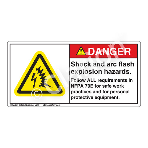 Danger/Shock And Arc Flash Label (H6643-263DH)
