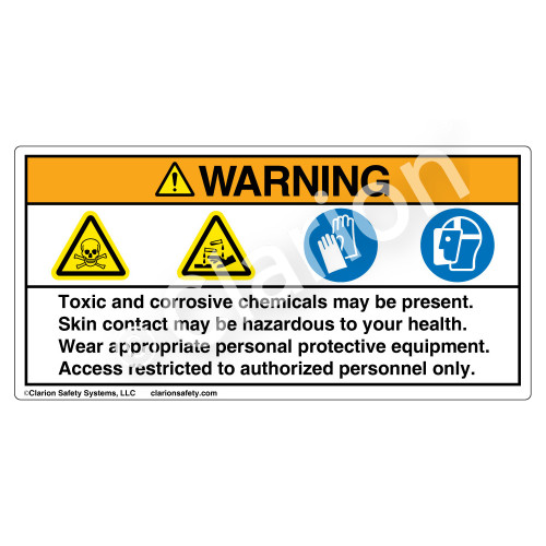 Warning/Toxic And Corrosive Label (HMS-9XWH)