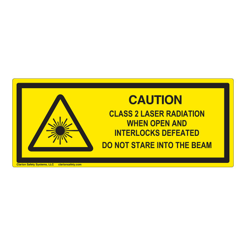 Caution/Class 2 Laser Radiation (IEC-6003-E82-H) Label