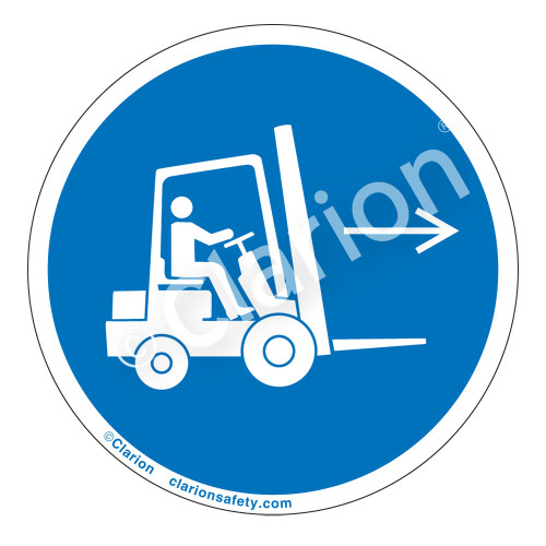 Forklift Point Right Label (IS6072-)