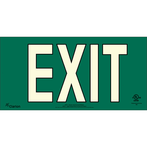 Series 400 UL 924 PVC Exit Sign - Green Background (UL441)