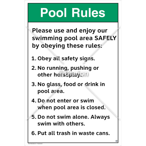 Pool Rules/Please Use Sign (WSS1018-SOD4U) )