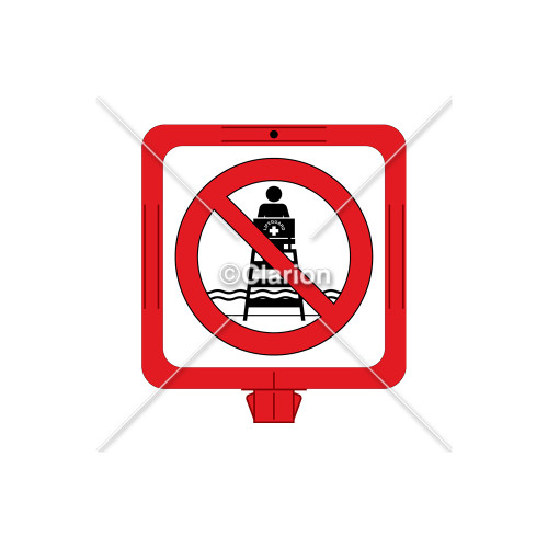 No Lifeguard on Duty Sign (WSS1601-34f) )