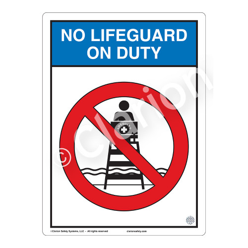 No Lifeguard on Duty Sign (WSS2151-03b-e) )