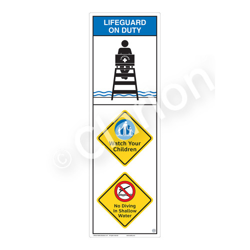 Lifeguard on Duty/Watch Your Children Sign (WSS2311-07b-e) ) Lifeguard on Duty/Watch Your Children Sign (WSS2311-07b-e) )