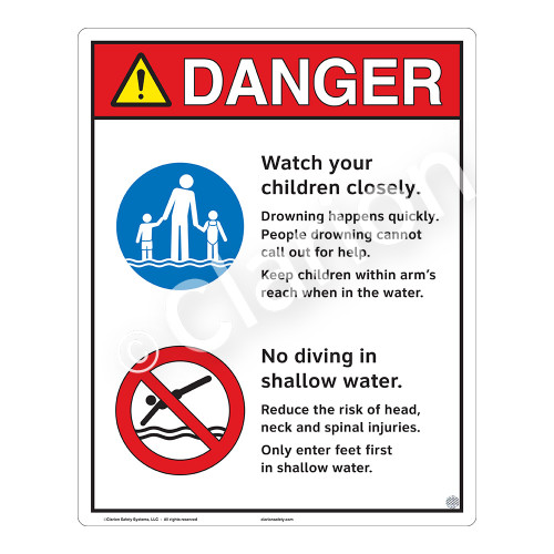 Danger/Watch Your Children Sign (WSS3207-19b-e) )